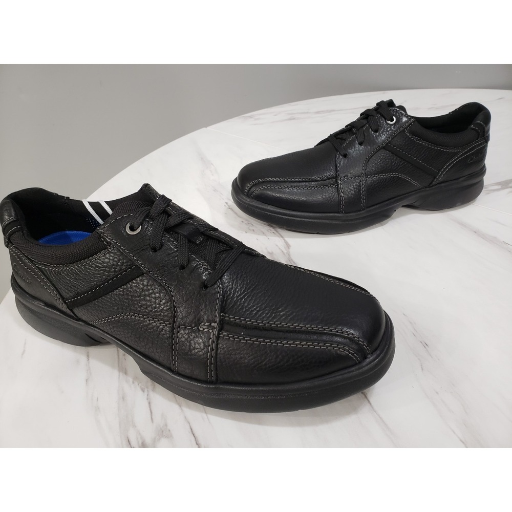 NEW NO BOX Size 9.5 - Clarks Bradley Walk Oxford 26153332 Black Leather Shoes